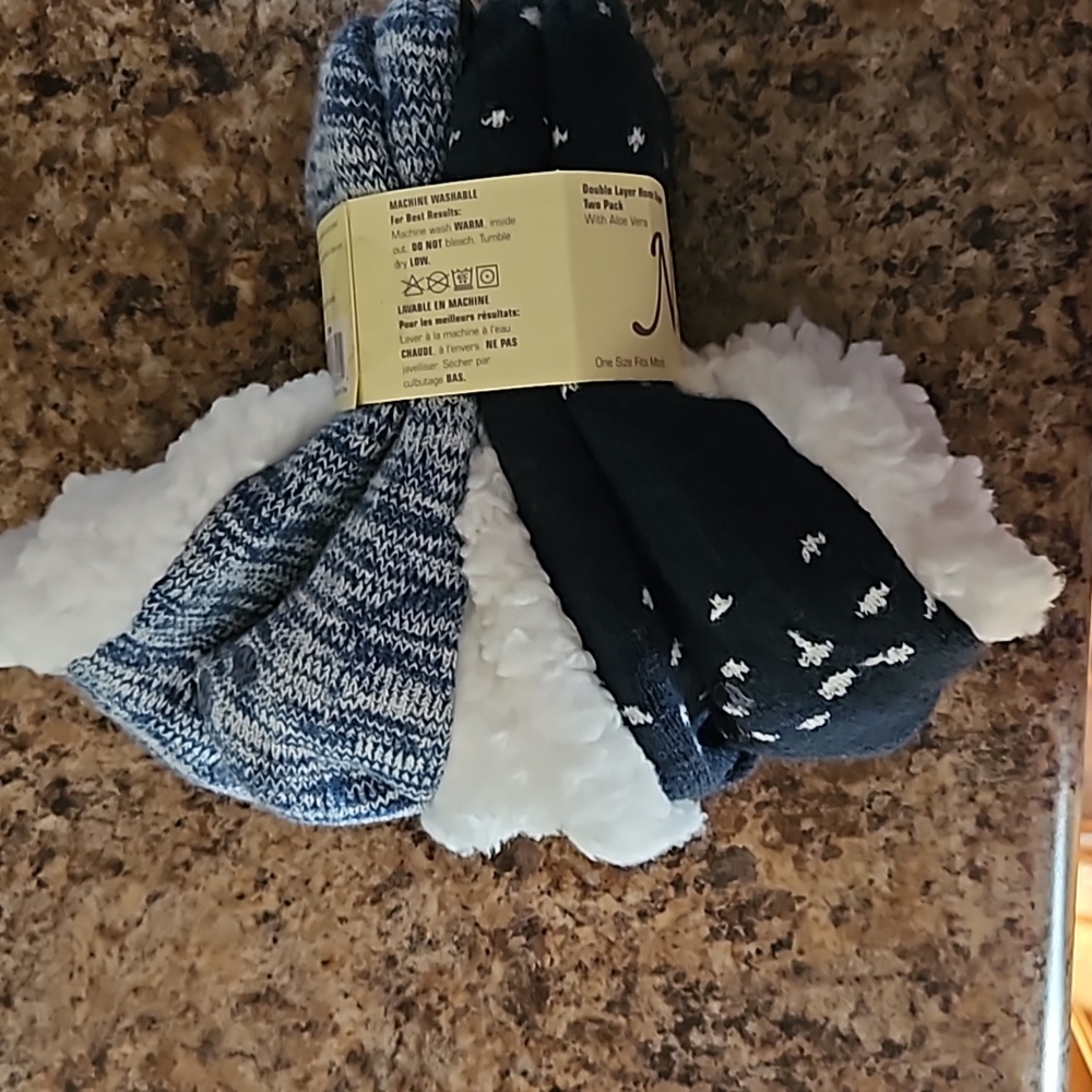 Two pack of slipper fleece slipper socks